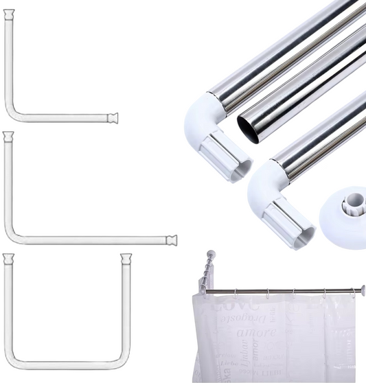 Support barre de douche extensible