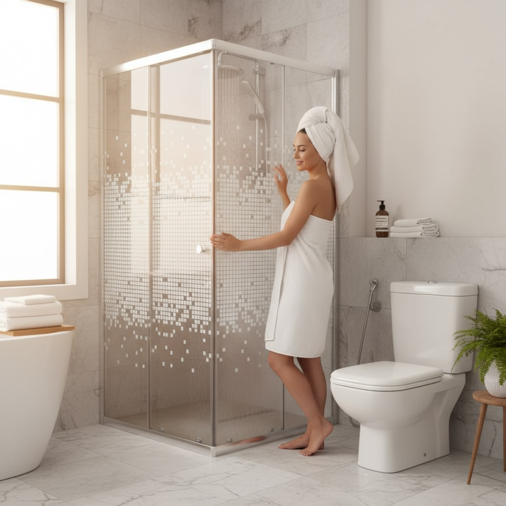 Cabine de douche carré 90/90/190 chromé