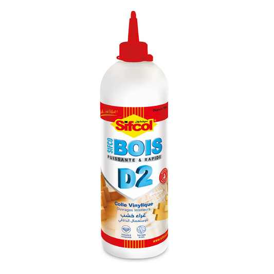 Colle Vinylique Blanche Bois D2 500ml – Intérieur