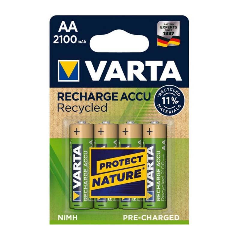 VARTA Pile Rechargeable Recycled LR6 BP4 2100 mAh - Pack de 4