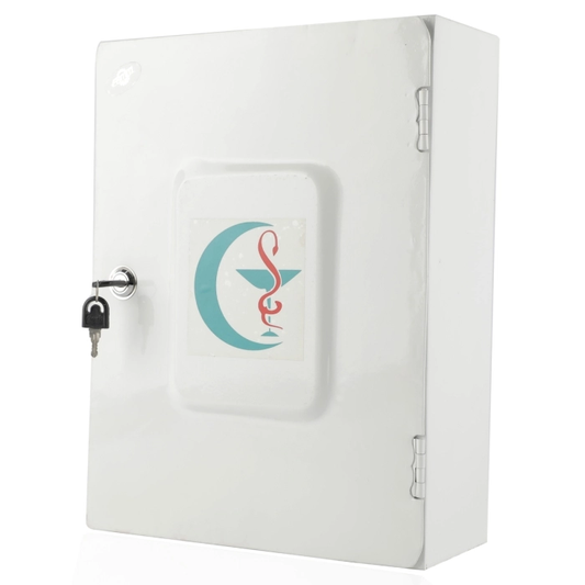 Boite Pharmacie Acier Époxy Blanc FAMM 40x30x14cm