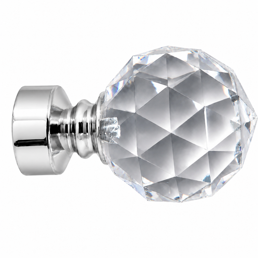 Embout décoratif CRISTAL PERLA aluminium diametre 25mm pour tringles à rideaux SQES TUNISIE 