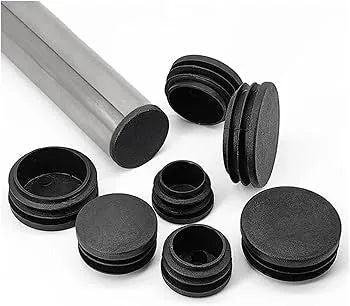 Embout intérieur pour tube Rond - 20 bouchons NOIR en PEHD - SQES