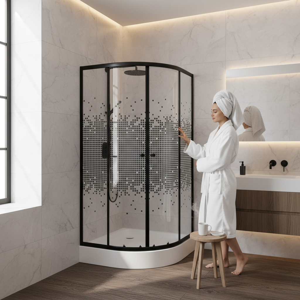 Cabine de douche rond 80/80/190 Noir