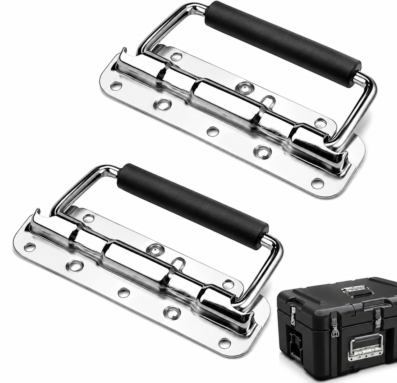 Poignée de caisse pliante à ressort inox 10cm – lot de 2 pièces – SQES Ariana