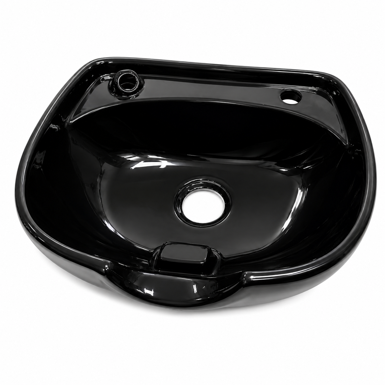 Bac de lavage en céramique noir brillant vue de dessus pour salon de coiffure – SQES Ariana Menzah 8