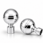 Embout Pour Tube à Rideaux GLOBE DN25 Argenté Brillant – Lot 2 pcs