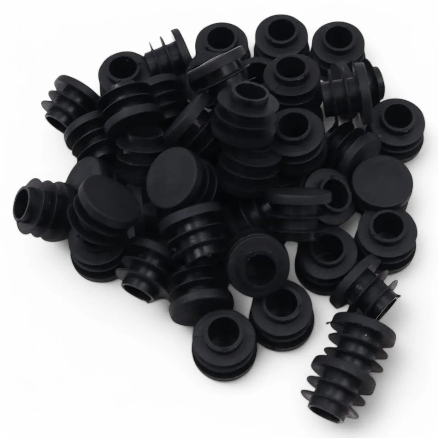 Embout intérieur pour tube Rond - 20 bouchons NOIR en PEHD - SQES