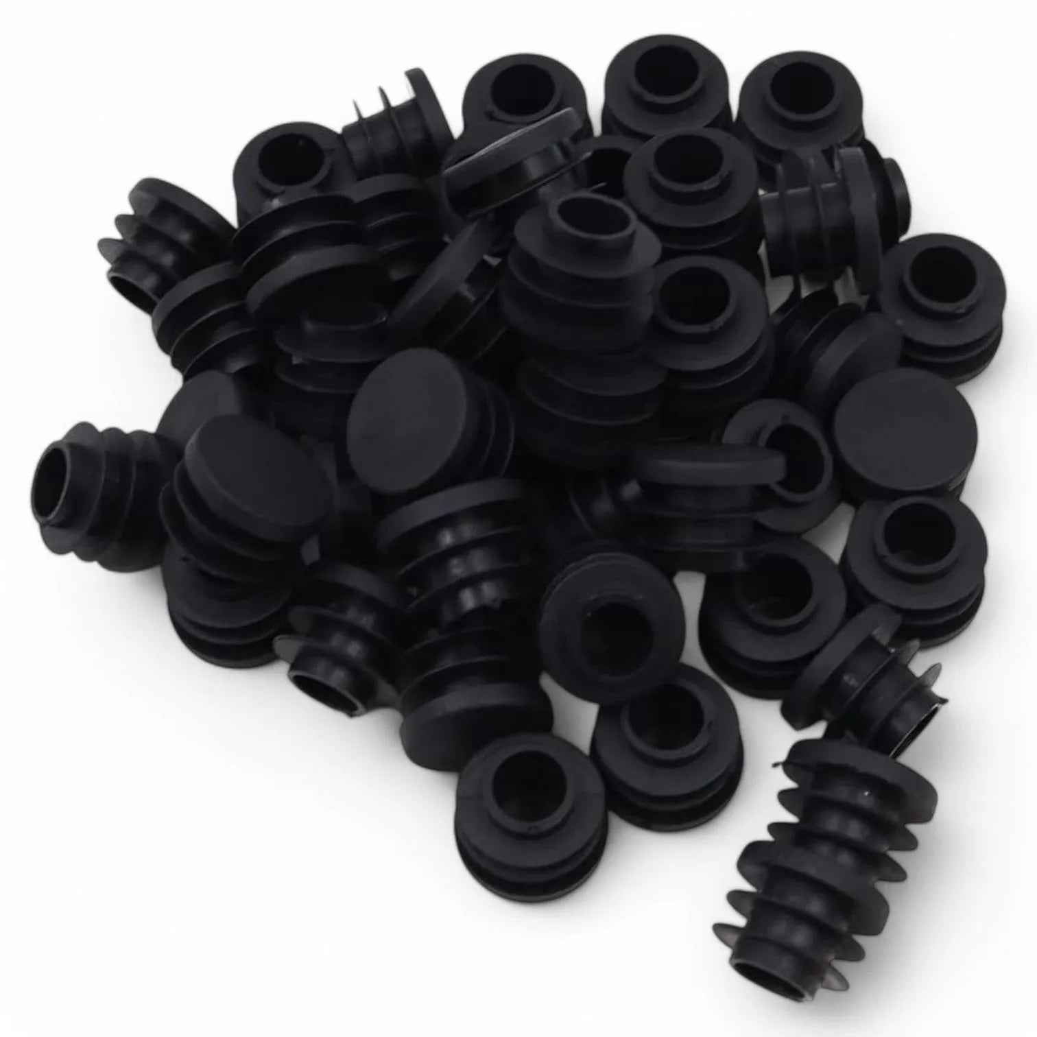 Embout intérieur pour tube Rond - 20 bouchons NOIR en PEHD - SQES