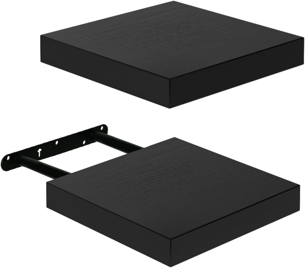Étagère murale flottante noire avec système de fixation invisible – SQES Tunisie
