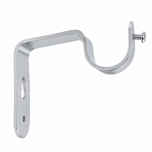 supports muraux en L à crochet en S en aluminium poli DN25 finition argenté brillant, modèle SIMPLE. sqes tunisie