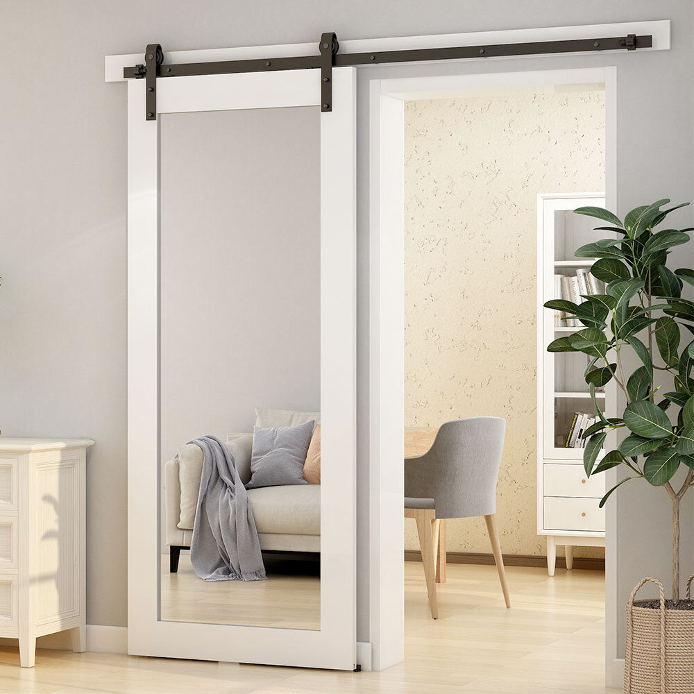 KIT Rail Porte Coulissante Complet 2M Acier Noir - Système Stable 150kg