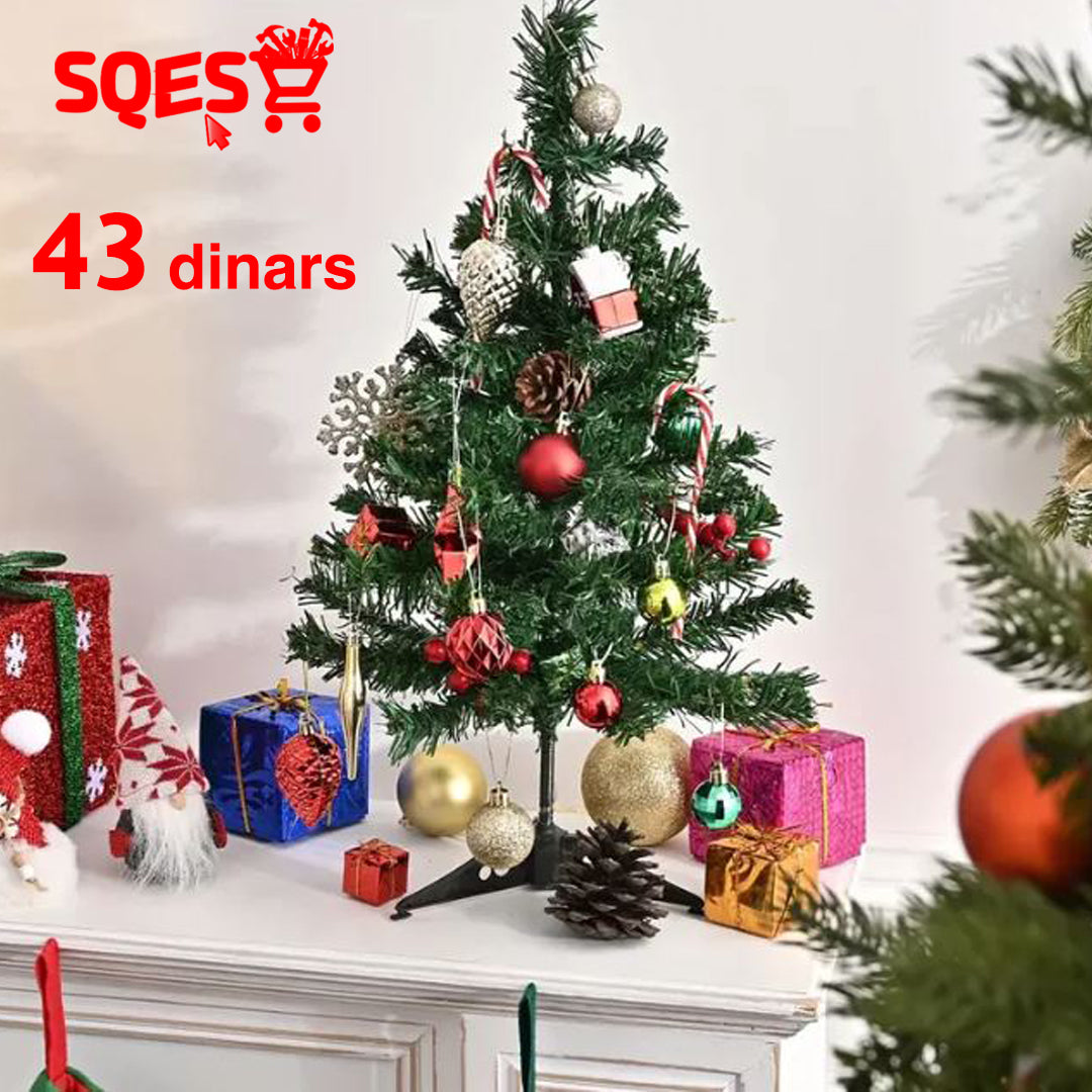 Arbre de Noël Lumineux 60cm avec Lot 12 pcs accessoires Décoration