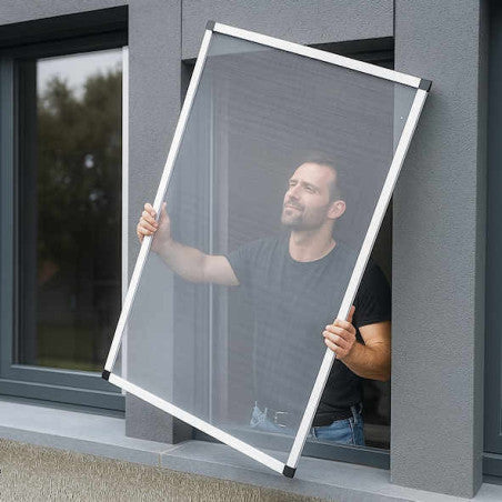 Moustiquaire pour fenêtres avec cadre en PVC 130 x 150 cm