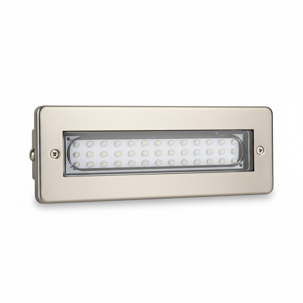 Lampe Escalier LED Encastrée Inox Blanc Chaud