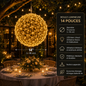 Boule lumineuse décorative LED tressée, blanc chaud. Dispo en 3 tailles. Livraison Tunisie – SQES Ariana Menzah 8.