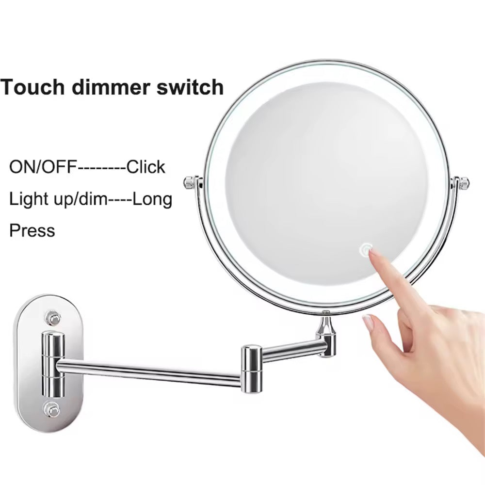 Miroir Maquillage Mural LED Tactile Grossissant