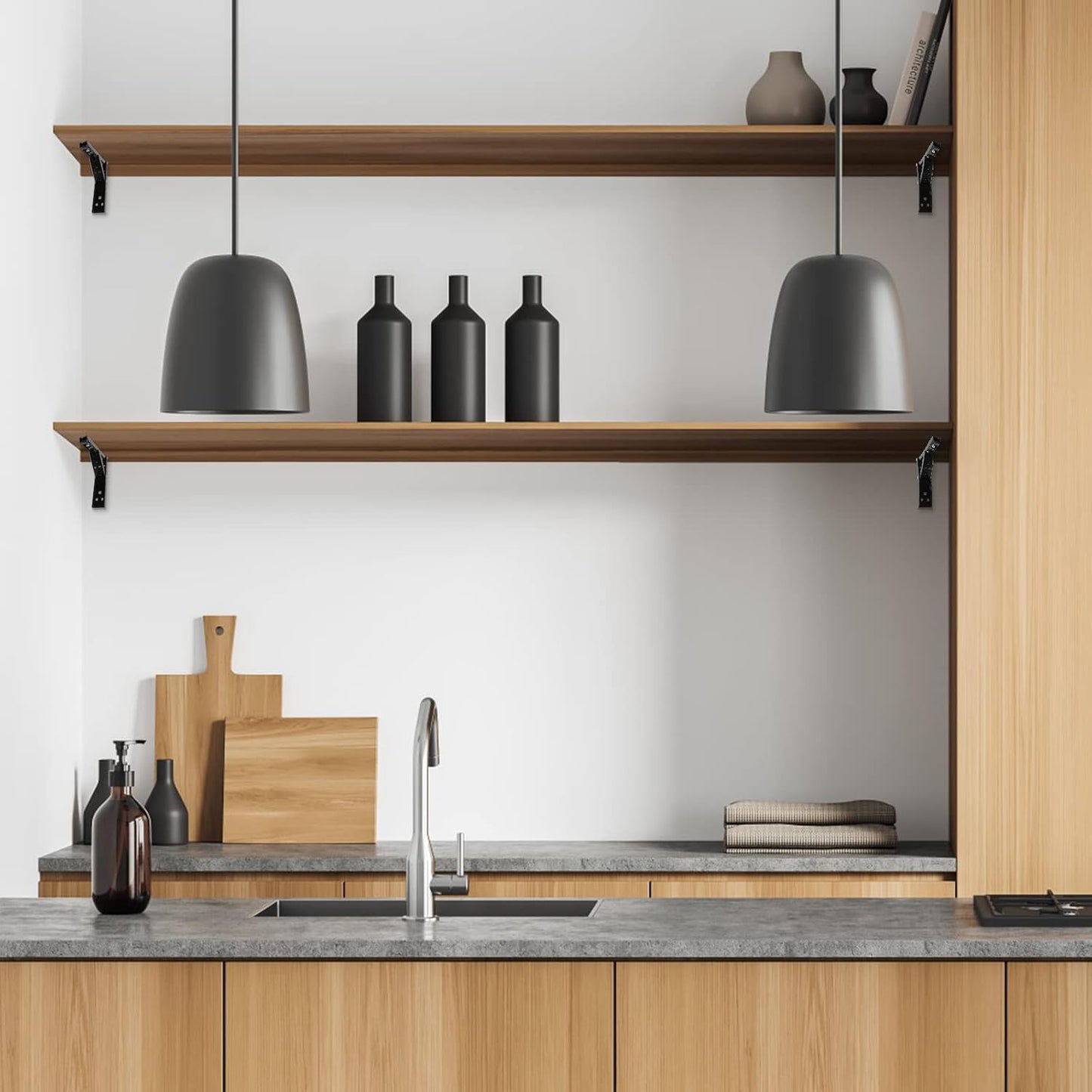 Support etagère Pliante Noir – Pack de 2 Consoles - 35 CM