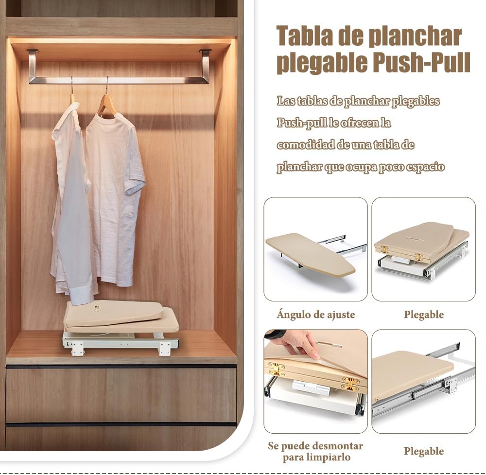 Table à Repasser Encastrée Escamotable pour Meuble – Coulissante et Rabattable