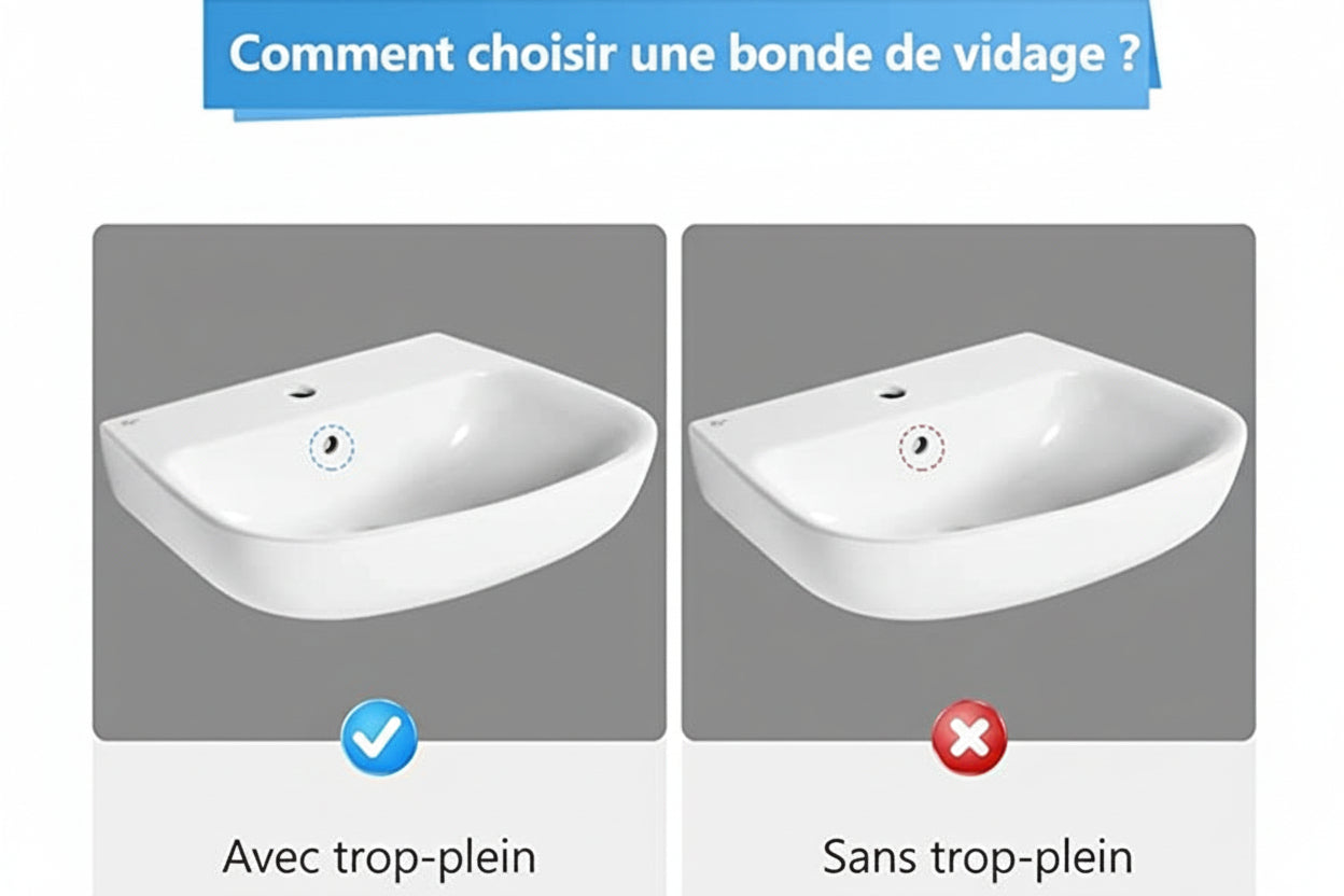 Vidage Lavabo Carré Clic Clac Chrome sans Trop-Plein 2036A Fabia