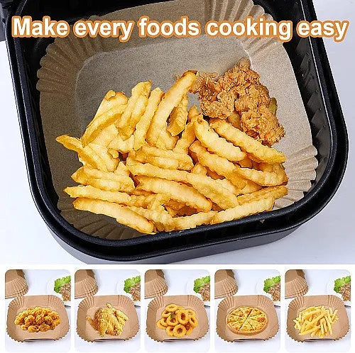 Papier Cuisson Air Fryer - 17cm Carrée (40pcs) - SQES