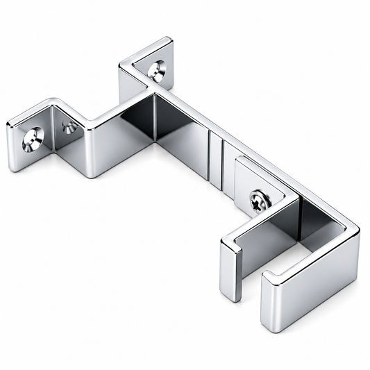 Support Mural SIMPLE Pour Rail à Rideaux Aluminium Argenté Brillant – Lot 2 pcs