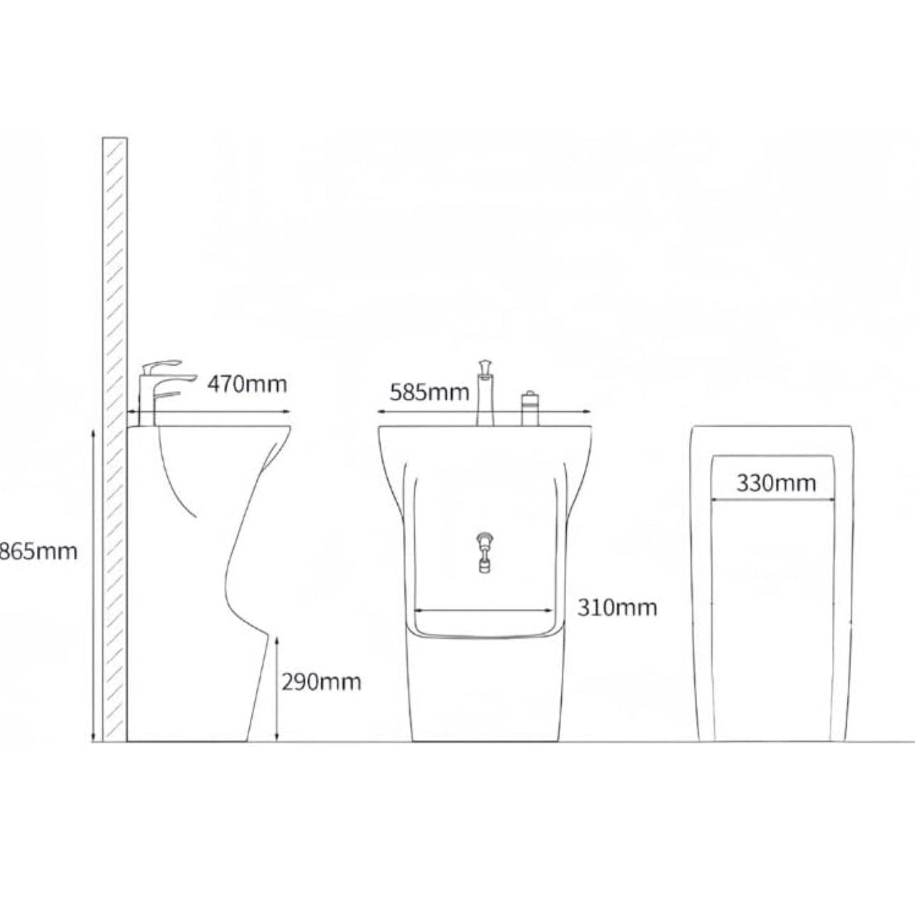 Lavabo & Bidet 2 en 1 pour Ablutions – Céramique Blanche avec Commande au Pied