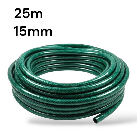 Tuyau de jardin tressé vert 25m 15mm sans accessoires