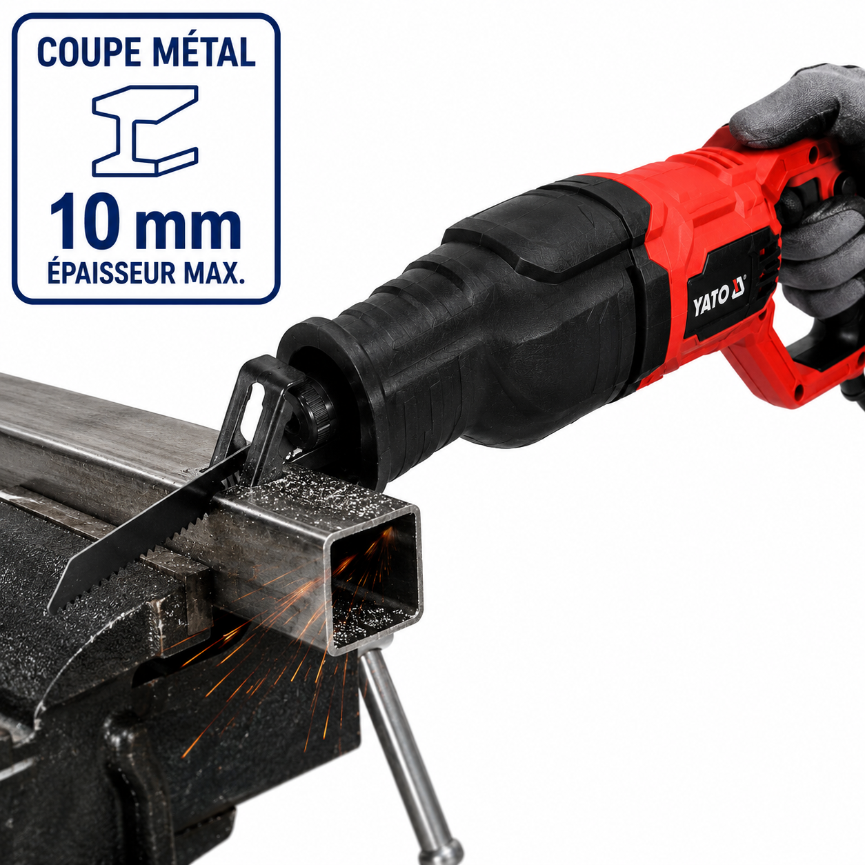 Scie Sabre YATO 1050W YT-82281 – Coupe Bois 150mm & Métal 10mm