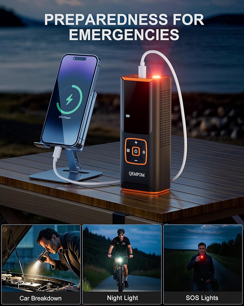 Compresseur Air Portable 180 PSI - Gonfleur Pneu Sans Fil - 50W