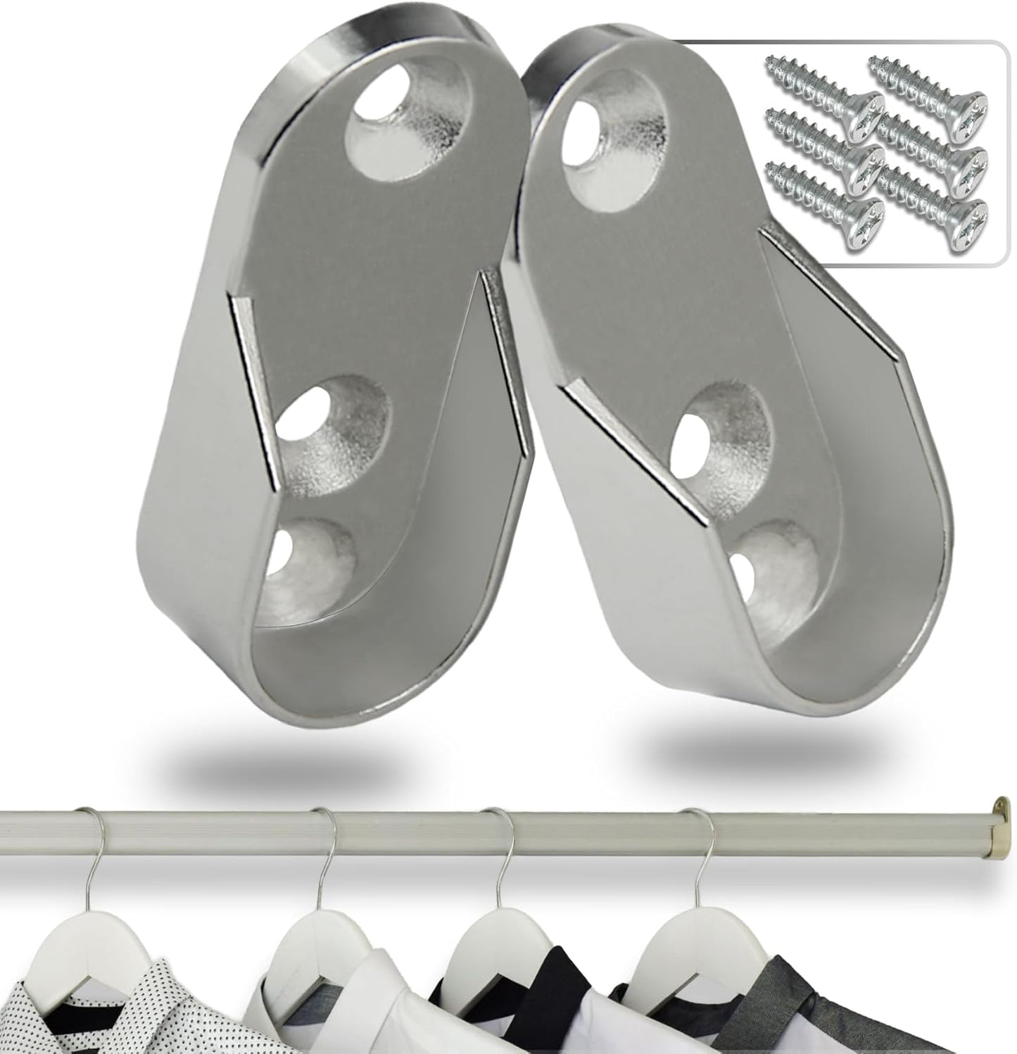 Support Tube Rideau Latéral Nickle RF147 (2 pièces)