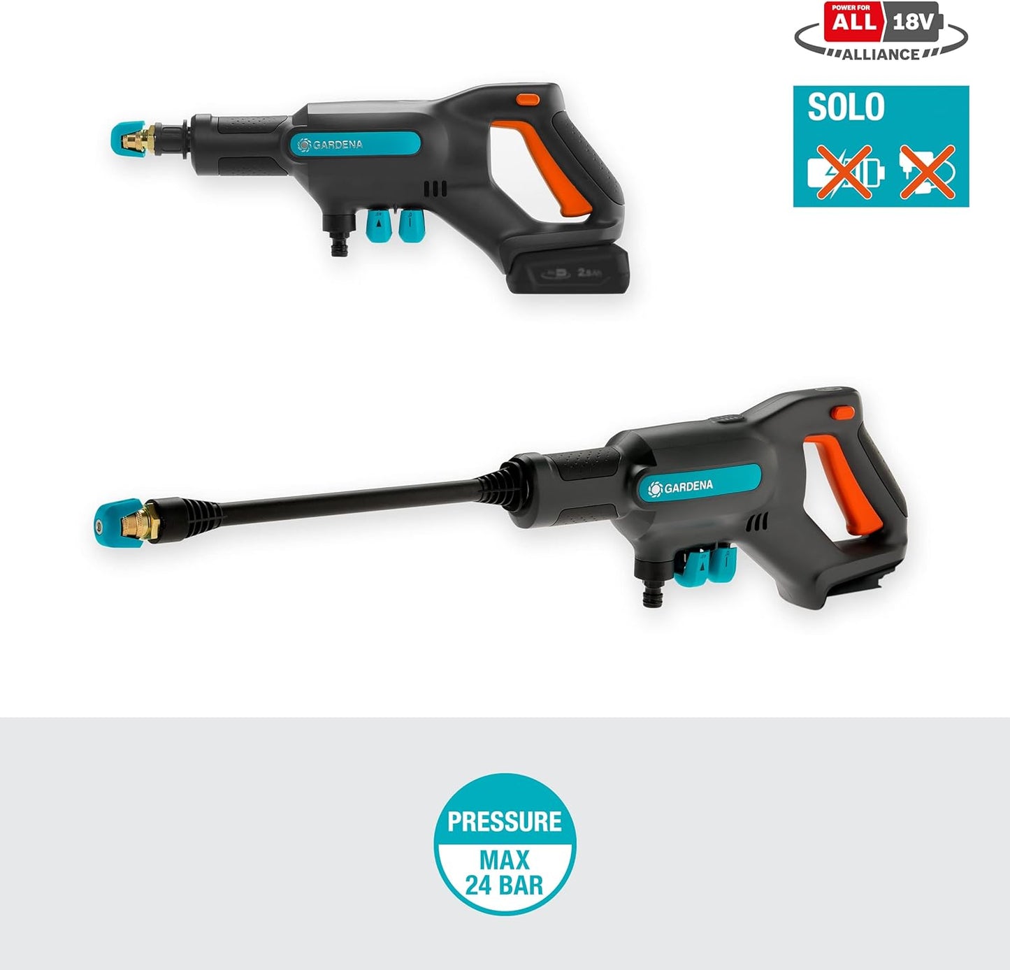 Nettoyeur Moyenne Pression AquaClean 24/18V P4A Avec Batterie GARDENA — Réf. 14800-20