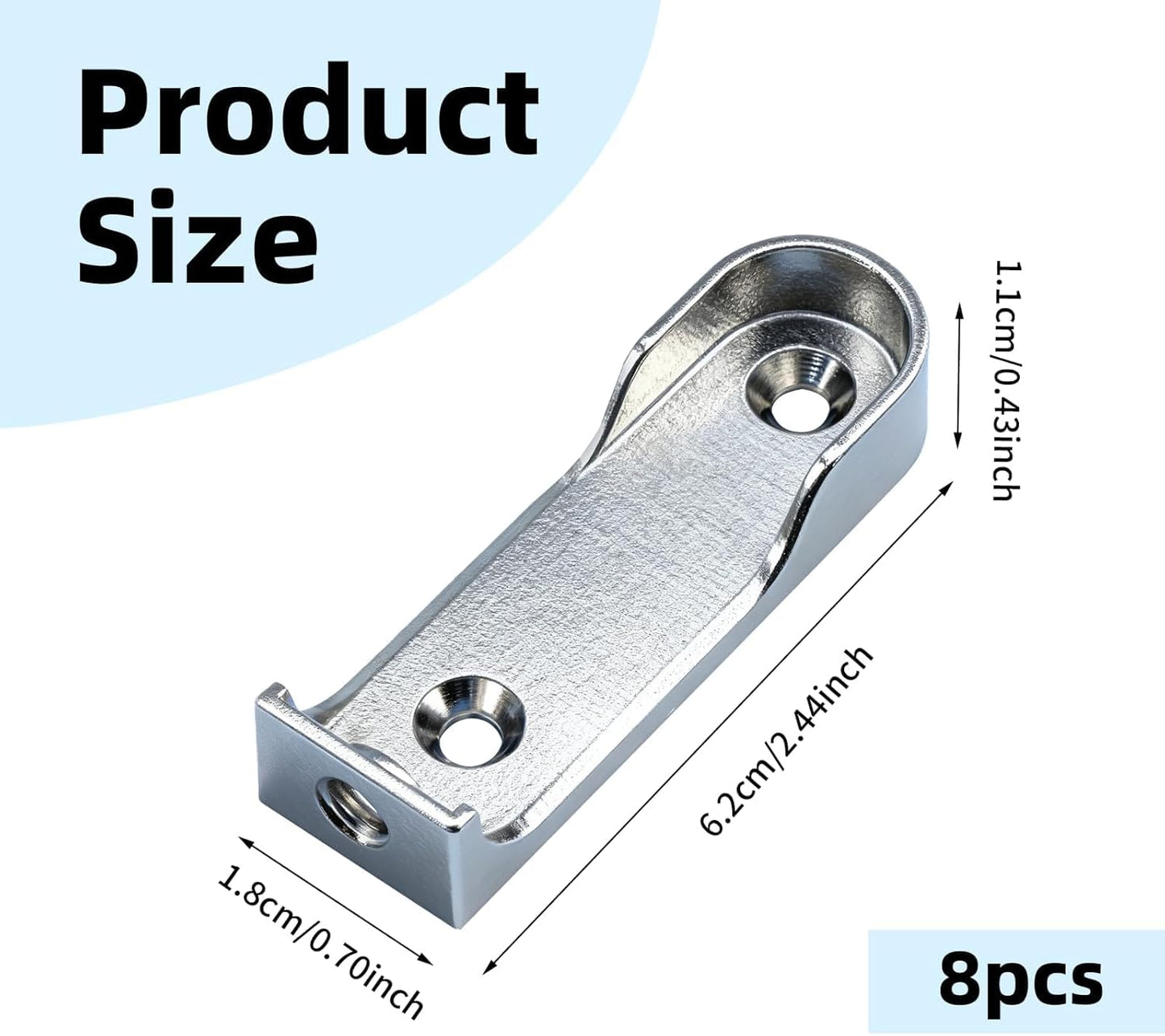 Support Tube Rideau Latéral GM Nickle RF183 (2 pièces)