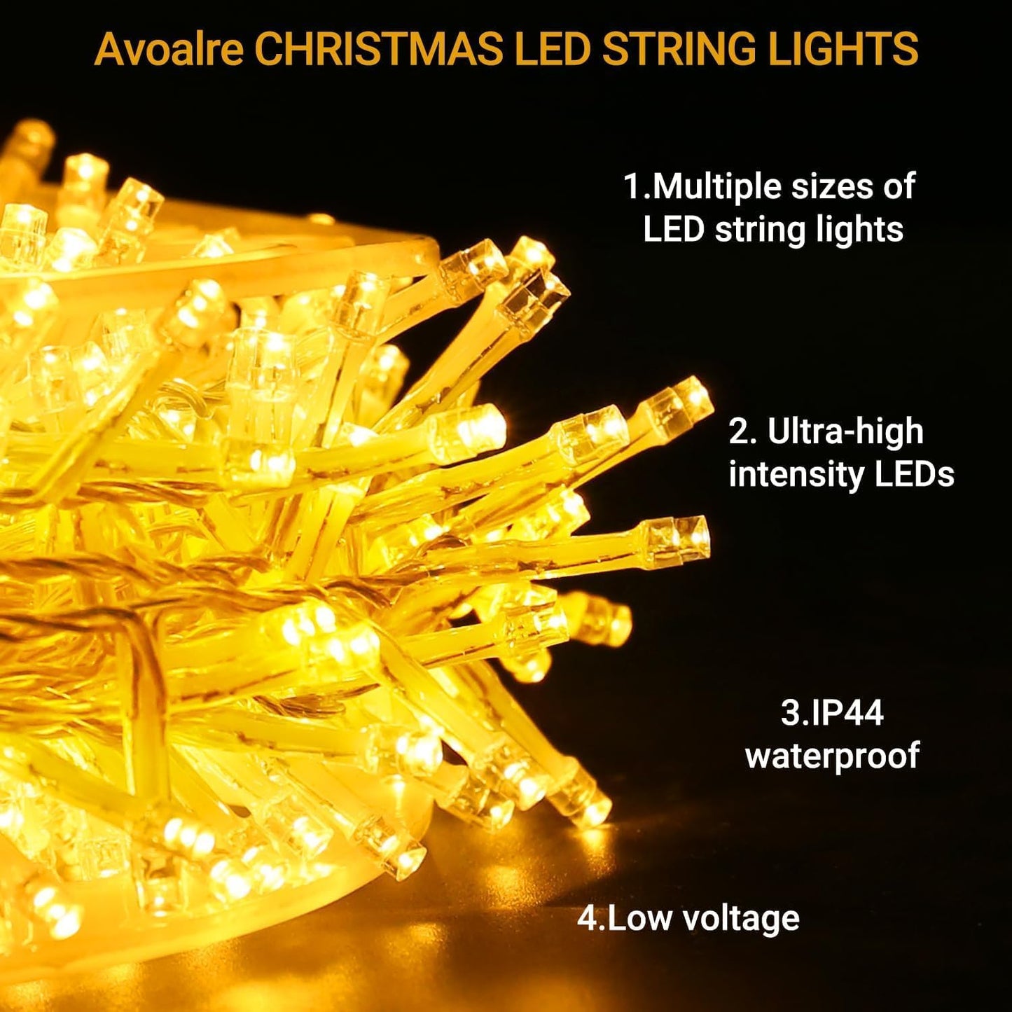 Guirlande Lumineuse 500 LED Jaune Décorative de Fête