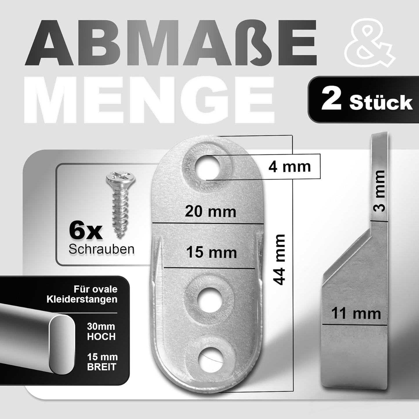 Support Tube Rideau Latéral Nickle RF147 (2 pièces)