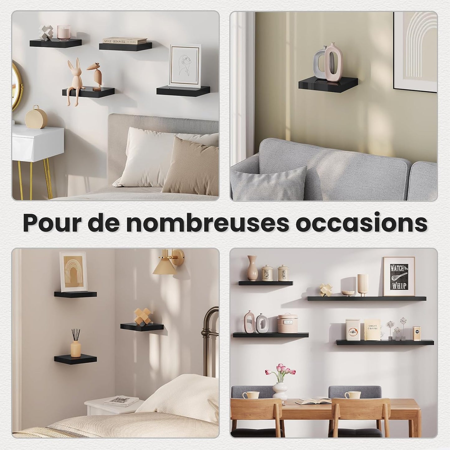 Étagère Murale Flottante en Bois 35x30cm – Wengé