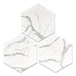 Panneaux autocollants de sol en PVC (6 pcs) imperméables et antidérapants hexagonaux 23cmx20cm, Blanc marbre - SQES