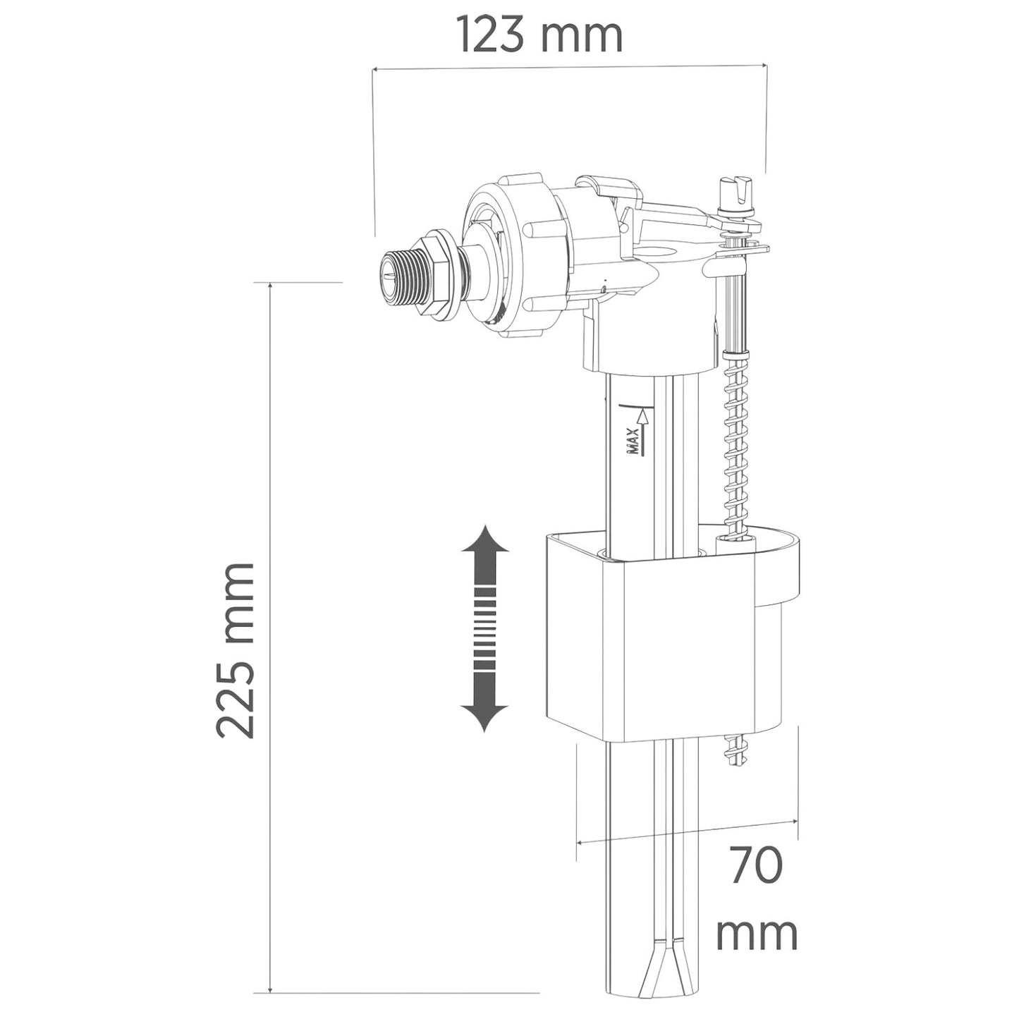 Flotteur Chasse d'Eau Latéral Silencieux IDROLS 201