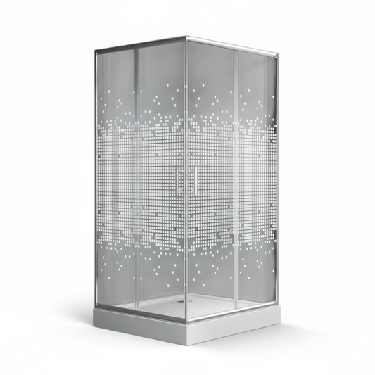 Cabine de douche carré 80/80/190 chromé