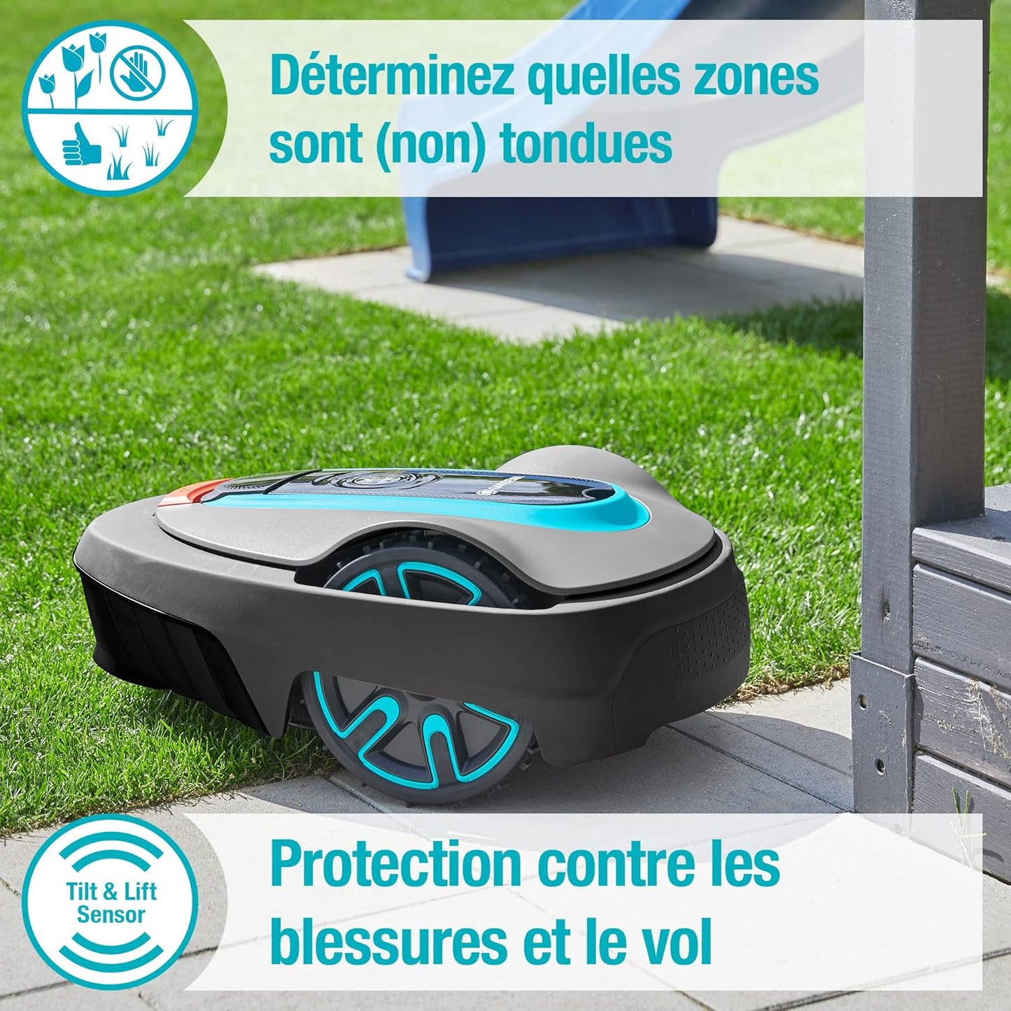 Tondeuse Robot Smart SILENO City 500 M² Technologie IA GARDENA — Réf. 19602-74