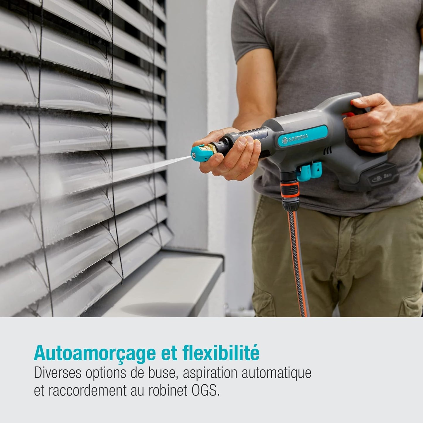 Nettoyeur Moyenne Pression AquaClean 24/18V P4A Sans Batterie GARDENA — Réf. 14800-55