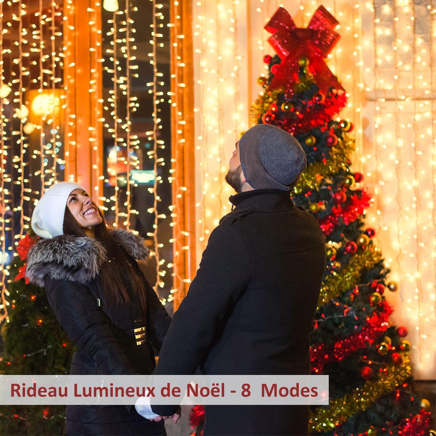 Rideau lumineux Hauteur 3M LED lumière jaune