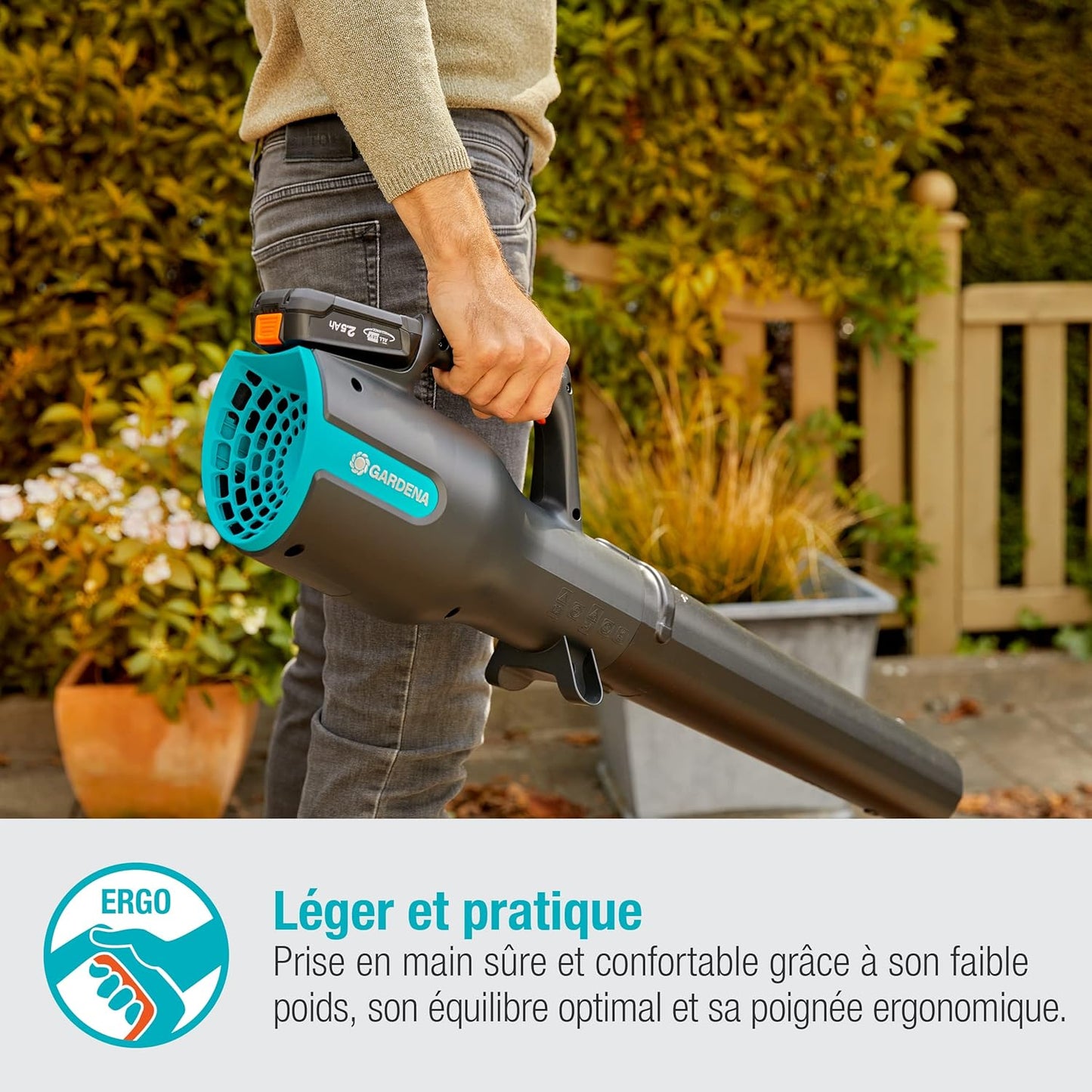 Souffleur à Batterie PowerJet 18V P4A Prêt à l'Emploi GARDENA — Réf. 14890-20