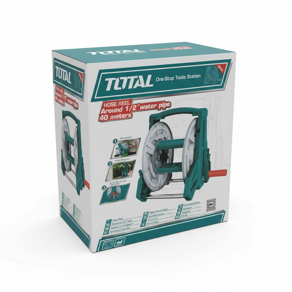 Dévidoir Tuyau TOTAL THHR20124 20m Mural – PVC Triple Couche | Accessoires Inclus