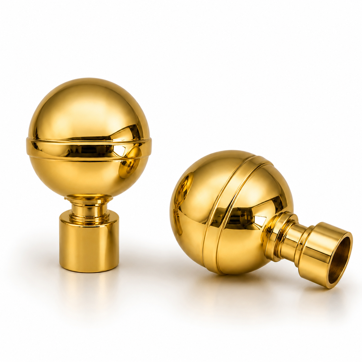 Embout Pour Tube à Rideaux GLOBE DN25 Or Brillant – Lot 2 pcs