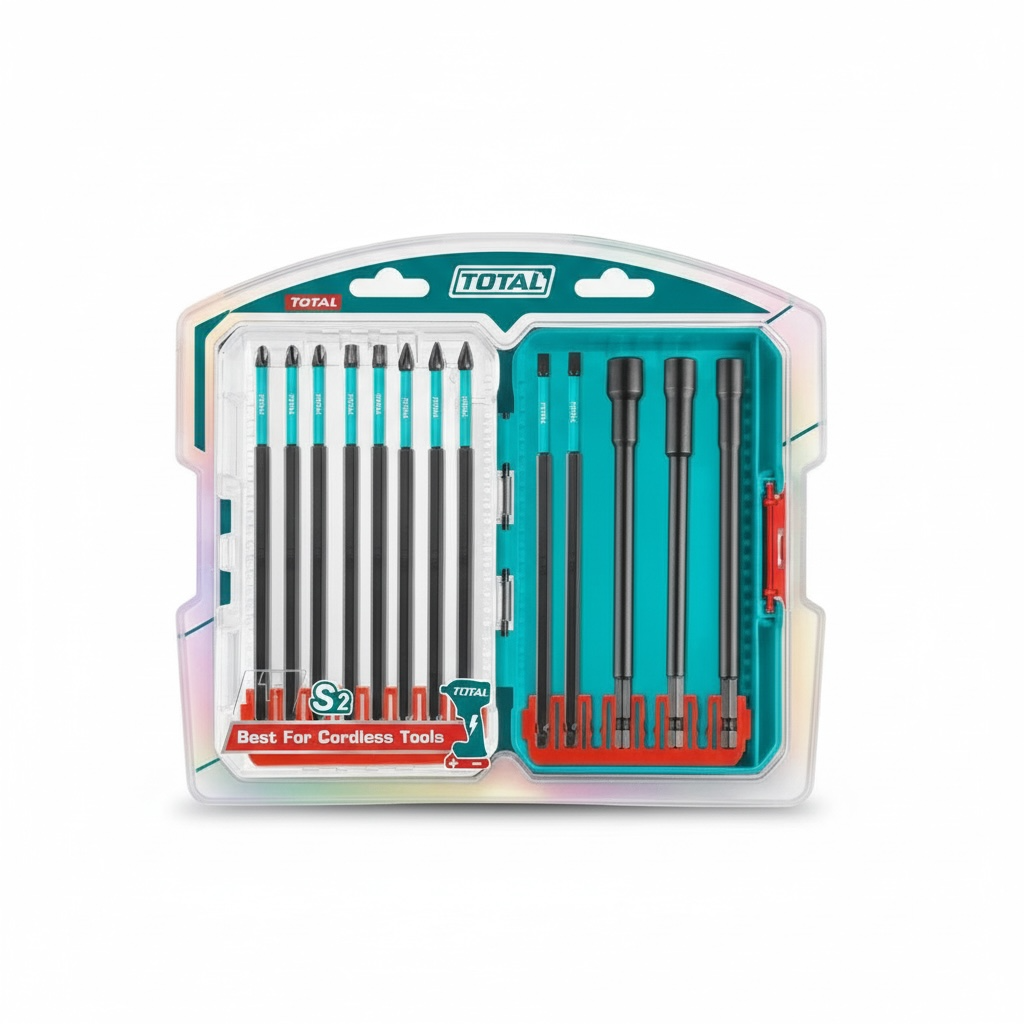 Jeu 13 Embouts Longs TOTAL TacSDL01306 – 150mm Impact + 3 Douilles Magnétiques