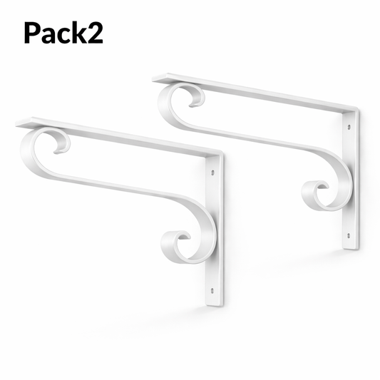 Support Étagère Fer Forgé Blanc – Pack 2