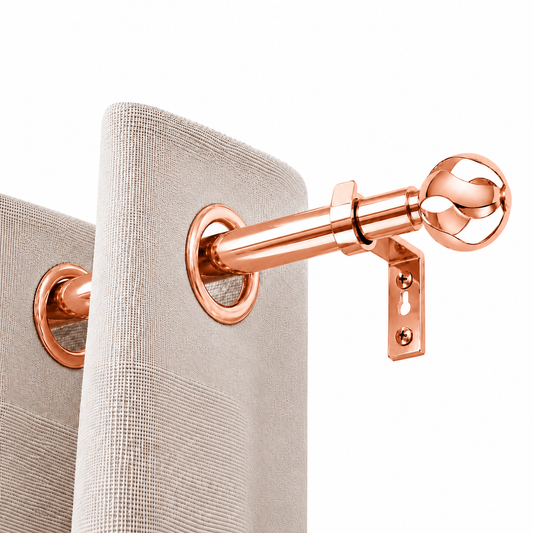 Tringle Complète Tube Aluminium Pour Rideaux Modèle MIRAGE Or Rosé Brillant