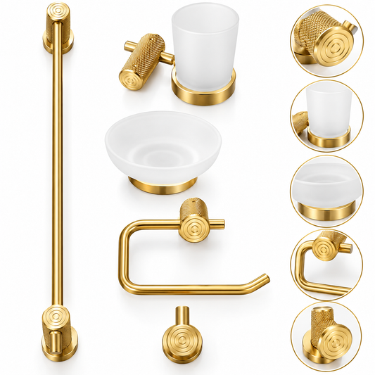 Ensemble accessoire Sale de bain -  5 PCS GOLD DORÉ SDL-54201