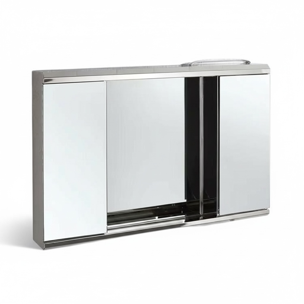 Boîte à Pharmacie Miroir Éclairage LED Inox Double Portes
